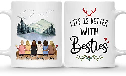 Taza personalizada (3 mujeres) con texto en inglés We'll Be Friends Until We're Old And Senile, Then We'll Be New Best Friends, taza personalizada para mejor amiga, regalos de amistad a larga
