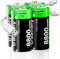 Piles Rechargeable D, 8800mWh Haute Capacité au Lithium D cellules avec 2 en 1 câble de Charge USB-C,1,5V D Taille Cellule de Remplacement de la Batterie pour Lampe de Poche,Appareil Photo (Lot de 4)
