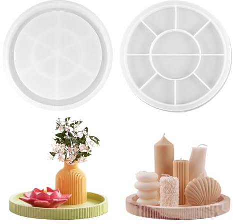 Stampo Vassoio Rotondo Silicone Stampo Per Vassoio In Silicone Antiaderente, Facile Da Rilasciare, Per Realizzare Sottobicchieri, Vassoi, Piatti Per Gioielli, Tappetini Per Ciotole, Portacandele, Ecc.