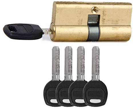 SJHFKDK Bombines de Alta Seguridad,Bombillo Cerradura 65 MM 32.5/32.5 Barril Bloqueo de Puerta con Brass Key