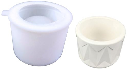 Stampo rotondo in silicone per gesso, per piante grasse, vaso da fiori in cemento, vaso in resina
