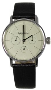 Gigandet Armbanduhr Damen Multifunktion Datum Edelstahl Leder Silber Hellgrün G38-014