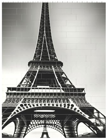 3D-Kunststein-Puzzle, 141 Teile, Bausteine, kreative DIY-Bausteine, schwarz, Paris, Eiffelturm, bedruckt