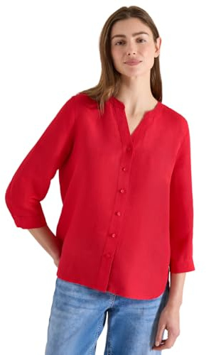 Cecil Damen Bluse mit Split Neck aus Leinenmix