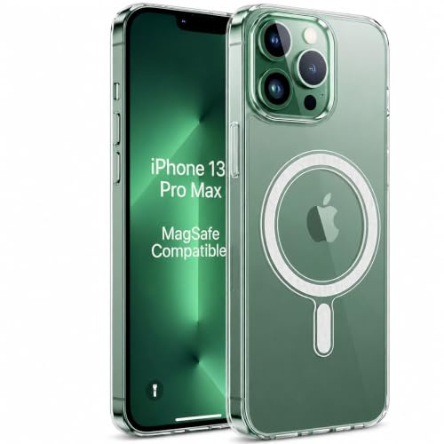 For iPhone 13 Pro Max Case Clear Magnetic [Compatible with MagSafe] | Non-Yellowing, Shockproof, Slim Transparent Protective Phone Case Cover