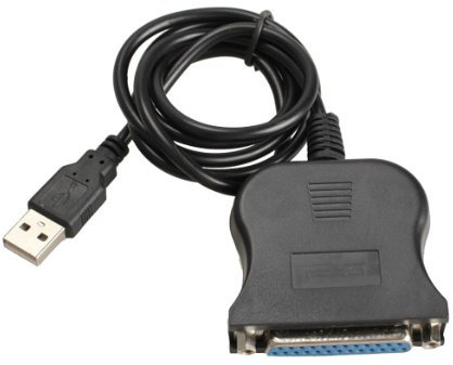 Demiawaking Neuer USB 1.1 zu DB25 weiblicher Port-Druck-Konverter-Kabel LPT Schwarzes