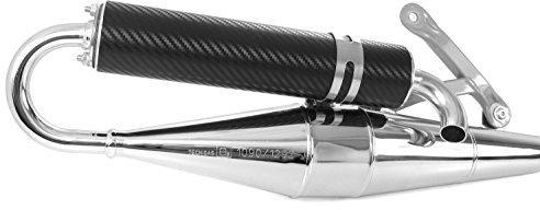 Area1 Tecnigas Next-R chrom/carbon Tuning Sport Auspuff kompatibel mit Speedfight 3 50 / Auspuff kompatibel mit Speedfight 4 (50ccm 2-Takt)