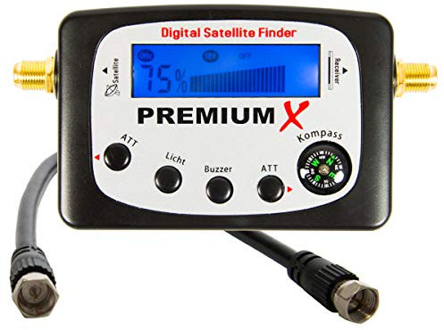 Premium X PXF-22 Satelliten-Finder Digital SAT Finder LCD Display Tonsignal Kompass Satelliten Messgerät Sat-TV-Signalfinder