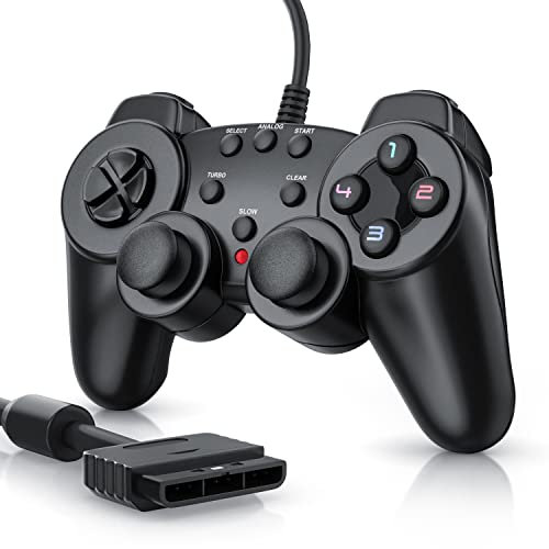 CSL - Gamepad für Playstation 2 PS2 mit Dual Vibration - Joypad Controller