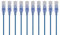 Monoprice Cat6A 2ft Blue 10-Pk Patch Cable UTP 30AWG 10G Pure Bare Copper Snagless RJ45 SlimRun Series Ethernet Cable