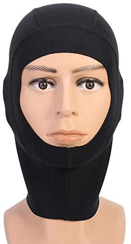 Keenso Tauchen Kopfhauben, 1 mm / 3 mm Unisex Neopren Tauchmütze Tauchen Kopfhauben Tauchhaube für Sonnenschutz, Haarbindung und Feuchtigkeitsversorgung(XL-1mm)