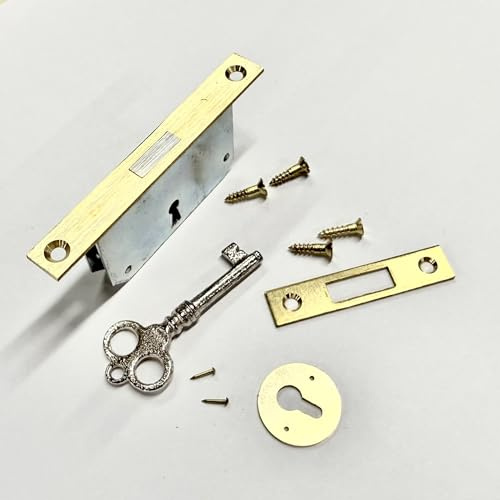Small Brass Piano/Curio/Jewelry Cabinet Lock Kit w/Key