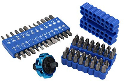Screwdriver Bit Set + Finger Ratchet Driver Pozi Torx Hex Flat PH2 PZ0 59pc