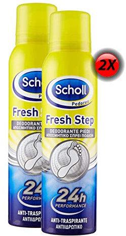 Pedorex Scholl Deodorante Spray Per Piedi 150ml, 24h Azione Antiodori - Pacco da 2 Deodoranti