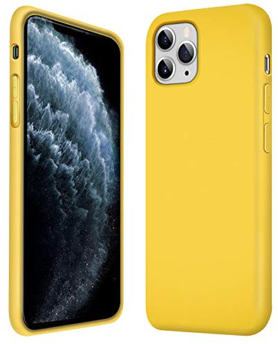 Verco Cover compatibile Apple iPhone 11 Pro Custodia, Silicone Liquido Gel Morbida per Apple iPhone 11 Pro Case 5,8 Pollici, Giallo