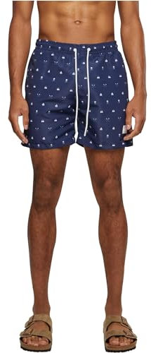URBAN CLASSICS Bañador Hombre Bermudas Cortos, Shorts de Baño para Natación, Secado Rápido para Vacaciones, Color: skullandyacht aop, Talla: 5XL