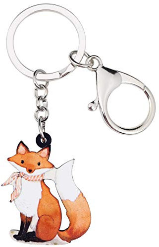 WEVENI Porte-clés en acrylique avec motif renard - Bijoux mignons pour femme et fille - Breloques pour sac, portefeuille, voiture, Renard A, W2L2