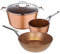 San Ignacio Batería de cocina Sartén Wok Ø28, Cazo Ø16 y Cacerola con tapa de vidrio de Ø28 cm, aluminio forjado, inducción