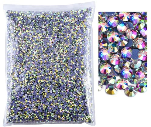BLINGINBOX 14400pcs Hotfix Rhinestone SS6-SS20 4 Sizes Large Quantity Crystal Rhinestones Glass Rhinestones Strass for Garment(Crystal AB, SS6)