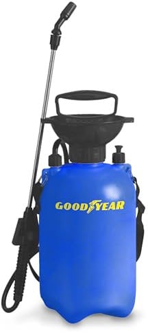 GoodYear - Polverizzatore manuale a pressione 5L, pompa a due dosi per giardino con lancia regolabile e autobus polivalente, ideale diserbante, incisioni, trattamento piante