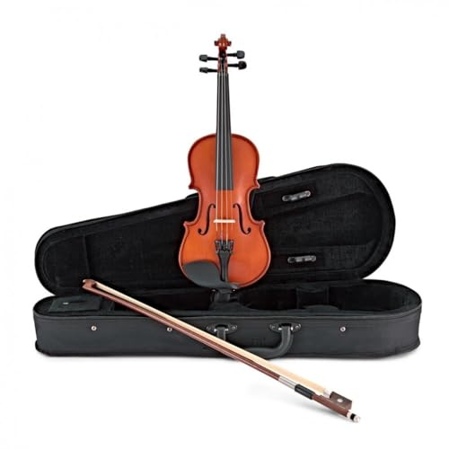 Student 1/4 Size Violine von Gear4music mit Kolophoniumbogen und Etui | Für Anfänger von 5-7 Jahren, Korpus aus Ahorn und kanadischer Fichte, Stahlkernsaiten für stabile Stimmung