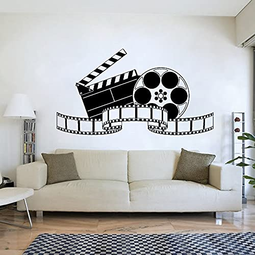 QIANGTOU Retro Dreharbeiten Kunst Kino Film Wandaufkleber Wandbild Vintage Poster Vinyl Wandtattoo Schlafzimmer Haus Ornament Heimkino 98x54cm