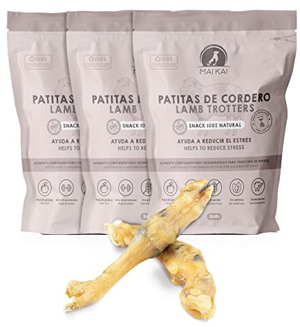 MAIKAI Hundeknochen vom Lamm Getrocknet 3er-Pack x 2 Stück - Lammknochen - Hundeleckerlis - Natürliche Alternative zu Knochen - Hundesnacks - Barf-Diät - Gesunde Leckerlis