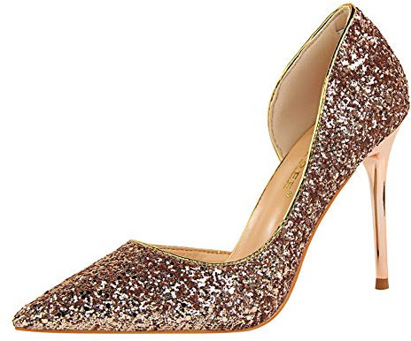 Scarpe Donna Tacco Alto Classico High Heels Alto Lavoro Festa Elegante Scarpe Décolleté a Punta Tacco Taglia 9.5 CM Dîner D'anniversaire de Mariage