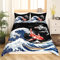 Japanischer Ukiyoe-Fisch Bettwäsche Set Ozean-Surfen Bettbezug Koi-Kleinkind Bettwäsche 135x200 cm Kinder Jungen Erwachsene japanischer Stil Bettwäsche exotischer Koi-Tier exotischer Stil Bettwäsche