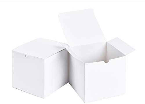 SHIPKEY 10PCS Weiße Geschenkboxen mit Deckel | 13x13x13cm Langlebige quadratische Geschenkboxen | Geschenkbox für Hochzeit, Weihnachten, Feiertage, Geburtstage und alle anderen Anlässe