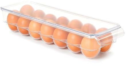 CABLEPELADO Organizador Huevos para frigorífico, Organizador Huevera Frigorífico, Huevera de plástico, Estuche Huevos para frigorífico, Recipiente para Huevos, Plástico Libre de BPA, Transparente