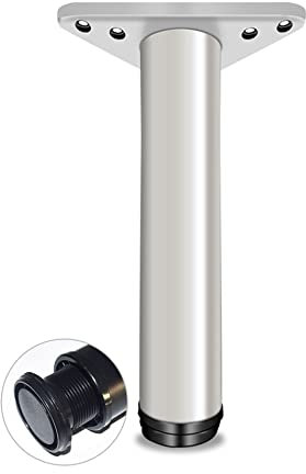 1 Pied de Table Hauteur Réglable,Rond en Alliage d'aluminium Patte de Meubles Métal pour Table à Manger,Cuisine,Bureau et Plan de Travail,Meubles Jambe Réglable Hauteur 30mm (55cm,Blanc)