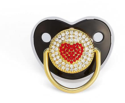 luoluoluo Baby Junge Mädchen Dummy Nippel Schnuller, Baby Schnuller Rose Gold Bling Baby Gold Schnuller und Clips Neugeborener Baby Dummy Schnuller mit Strass