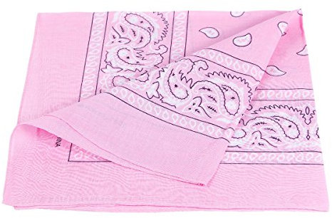 Alsino Bandana Stirnband Rockabilly Durag-Muster Herren-Stirnband - 53 cm x 53 cm 100% Baumwolle, Farbe wählen:Paisley rosa