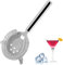 Agitatore e Filtro per Cocktail - Separatore di Succo di Tè e Liquidi - Colino in Acciaio Inossidabile con Finitura Lucida - Strumento per Bevande (Argento)