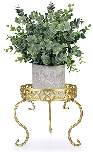 IGNPION 1pc Art Metal Plant Stand Plant Pot Display Holder Flower Potted Holder Rack for Indoor Outdoor,Gold (Not include plant)