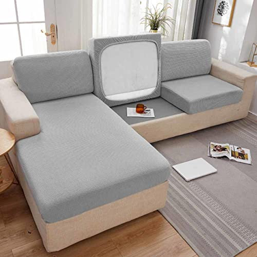 MTHGH Sofa Sitzkissenbezug,Stretch 4/3/2/1 Sitzer/L Form Samt Sofabezug Elastische Couch Kissenbezüge Husse Überzug Bezug Für Sofa Sitzkissen,S-3-seater(150-190cm)