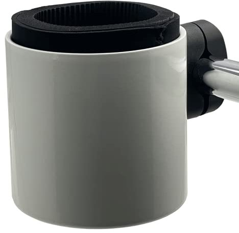 Kroozie Stealth Bike Cup Holder - White - The Ultimate Handlebar Accessory for Your Ride - Fits All Bikes, E-Bikes, Scooters & Keeps Your Cups Beverage Secure