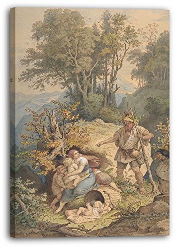 Leinwandbild (30x40cm) Adrian Ludwig Richter: Rübezahl, Leinwand auf Keilrahmen gespannt und fertig zum Aufhängen, hochwertiger Kunstdruck aus deutscher Produktion