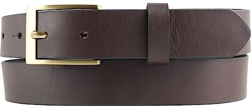 BELTINGER Überlängen-Gürtel für Herren aus Vollrindleder 3 cm | Ledergürtel mit goldener Gürtelschnalle 30mm | Hochwertiger Anzuggürtel