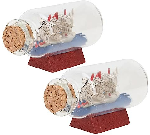 Zerodeko 2st Driftende Flaschenmikrolandschaft Hausdekorationen Für Zu Hause Wohnkultur Tischdekoration Sea Wish Flasche Basteldekor Glasflasche Basteldekor Glas Mit Herzen Holz Segelboot