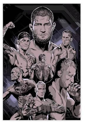 TINGTOEO UFC MMA Leinwand-Poster, Schlafzimmer-Dekor, Sportlandschaft, Büro, Raumdekoration, Geschenk, ungerahmt, 30 x 45 cm