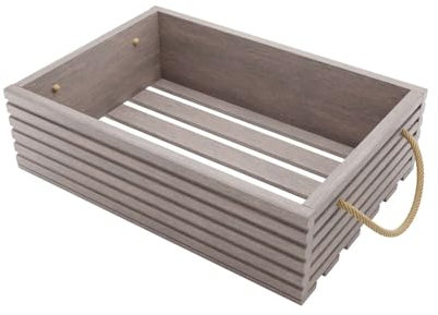 BOGATECO Holzkiste Natur | 50 cm x 35 cm x 14,5 cm | Holzbox | Deko Holzkisten | Obstkiste | Gemüsekiste | Holzkiste zur Aufbewahrung | Aufbewahrungsbox Kiste Holz Geschenk Deko Weinkiste | Gray