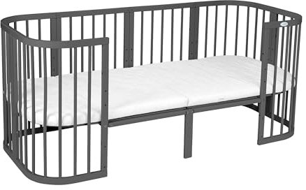 Waldin Erweiterung auf 174cm für 7in1 Babybett, Kinderbett, KEIN Bett, Graphit