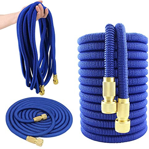 Air Compressor Hose Garden Hose Flexible Hose Garden Watering Pipe Double Latex High Pressure Car Wash Hose Gardens Supplies Irrigation (Color : Blue 25FT)