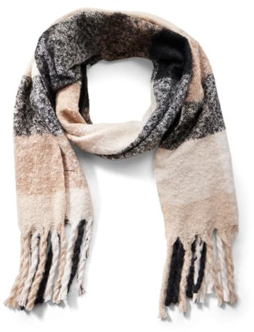 STREET ONE Damen A572485 Langer Madras Schal, Rocky Brown, A