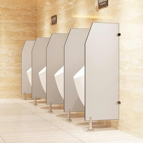 CHBGLNTY Urinal-Schallwand, Urinalbrett, Urinal-Trennwand mit Edelstahlbeschlägen, Urinal-Bildschirm, Wandtrennwand, öffentliche Toiletten-Trennwand, Urinal-Sichtschutz für Büro/Supermarkt/Einkaufsze