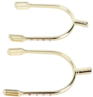 Grcfumo Damensporen, verchromte Sporen für Junge Mädchen, Zinklegierungs-Chrom-Messing-Sporen, schmale Sporen für Junge Mädchen (Gold)