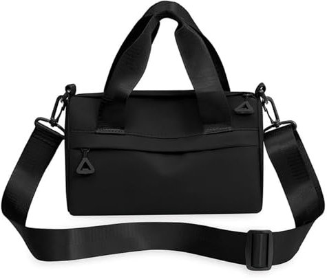 Mini borsa da ginnastica per donne, mini borsa da palestra, borsa mini paffone in nylon da 9,5x4,7 x5,5 pollici, sacchetto pattinaggio portatile/traversa/spalla con cinturino regolabile, borsa per pa