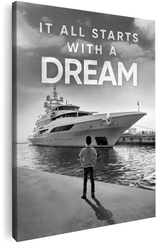 Artmazing | Yacht Dream Bild bunt | S-Art Bilder | Yacht Dream Bilder Modern | Coole Wandbilder Wohnzimmer | Wandbild Yacht Dream Deko XXL | Bild Leinwand XXL | buntes Poster für Wand